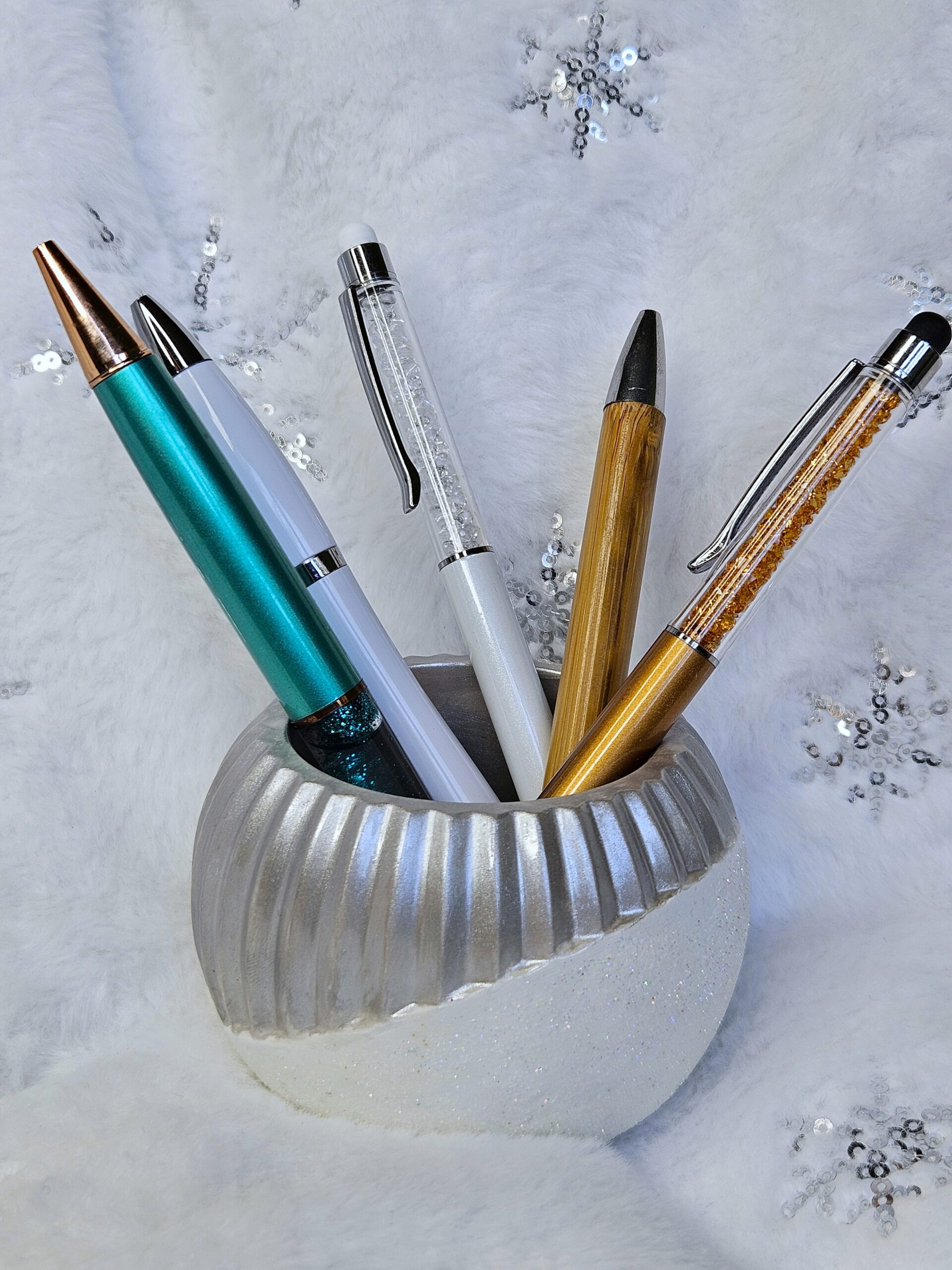 Pencil and Candle Holder - centerpiece