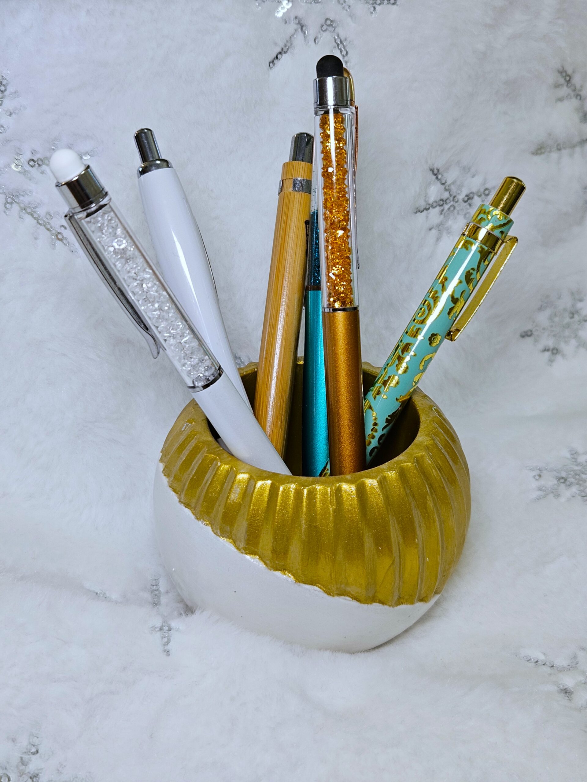 Pencil and Candle Holder - centerpiece
