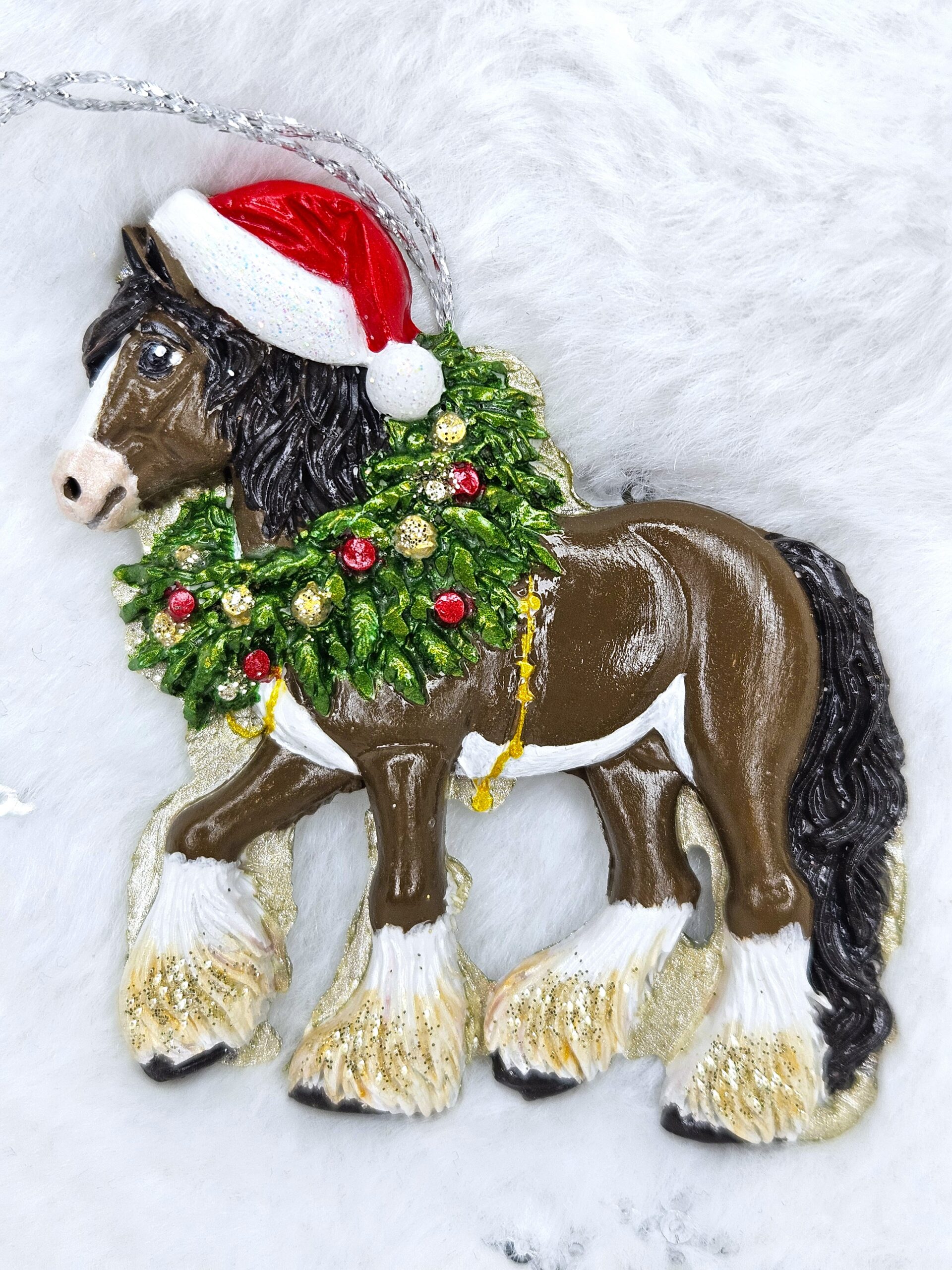 Horse with Santas Hat