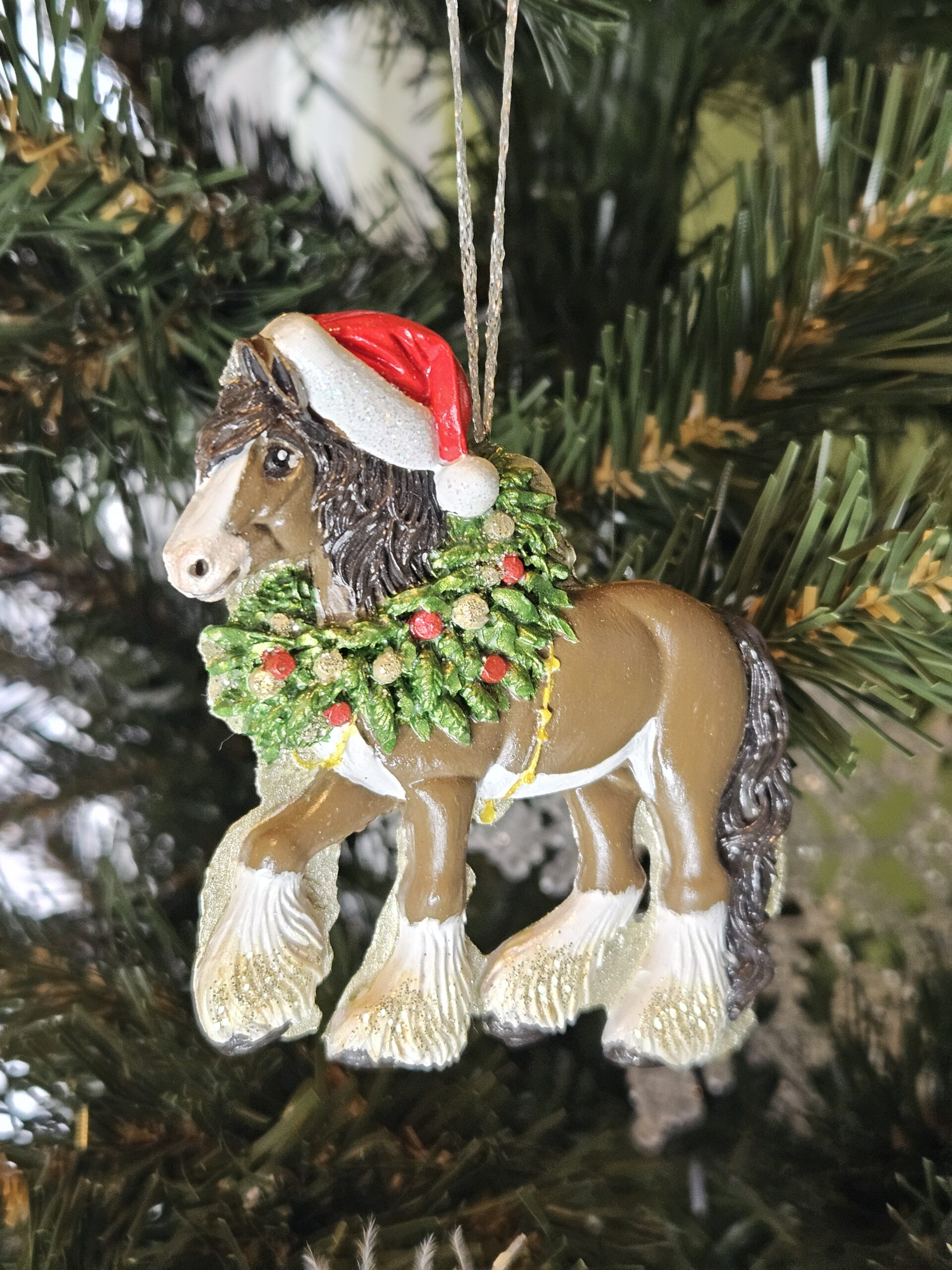 Horse with Santas Hat