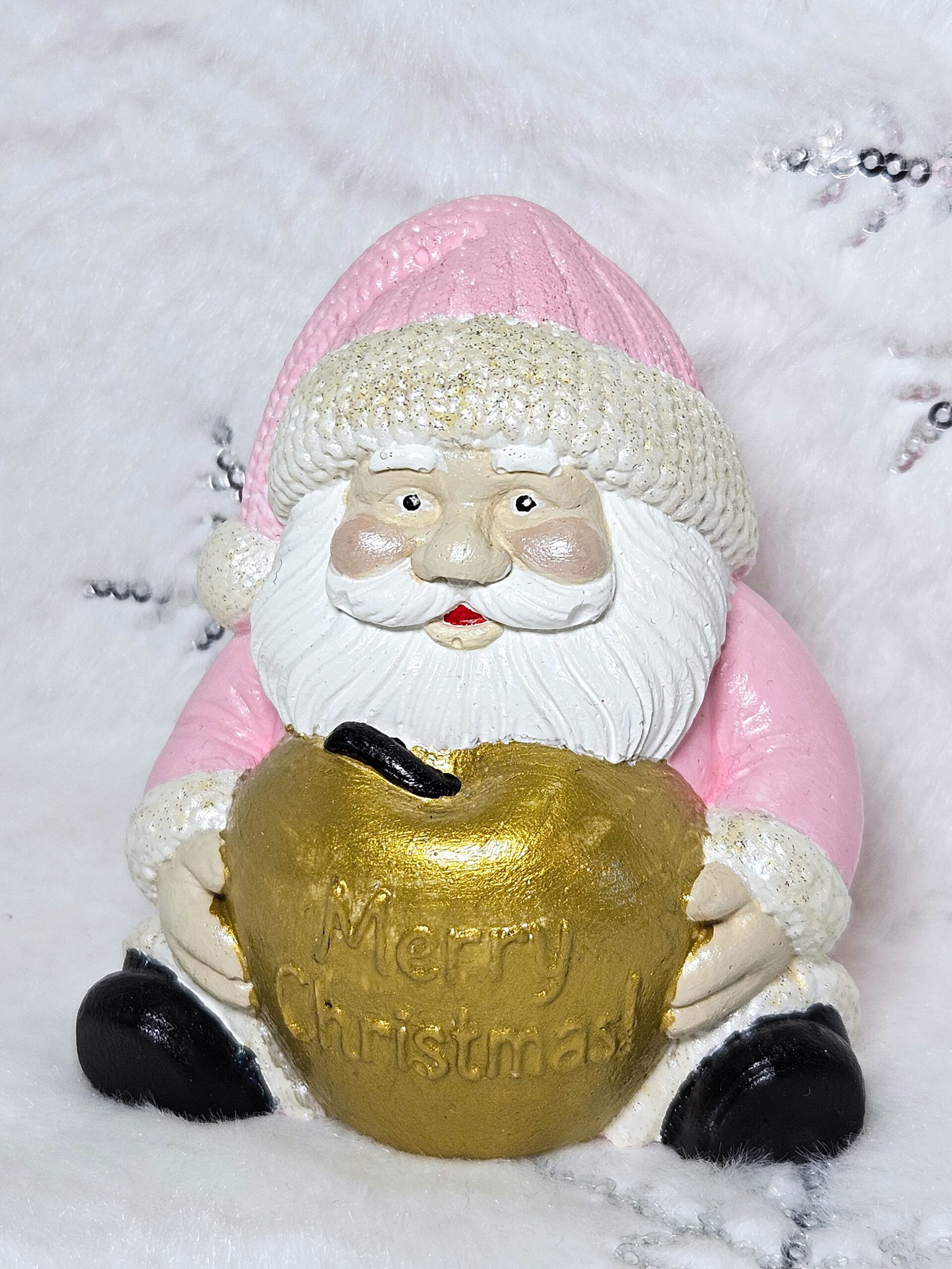 Santa with Merry Christmas sign - centerpiece