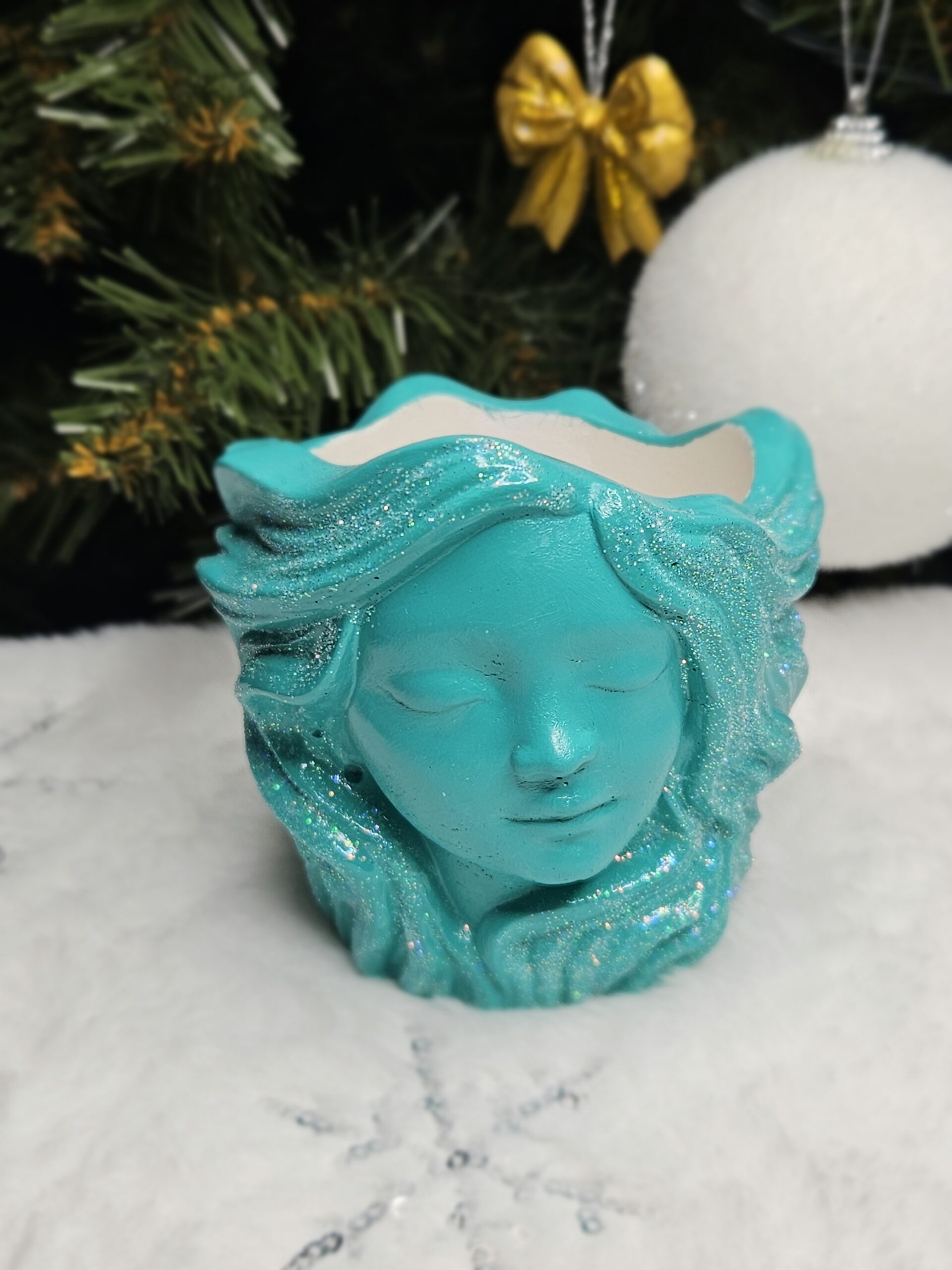 Female Face Pencil / Artificial Flower Holder Decor