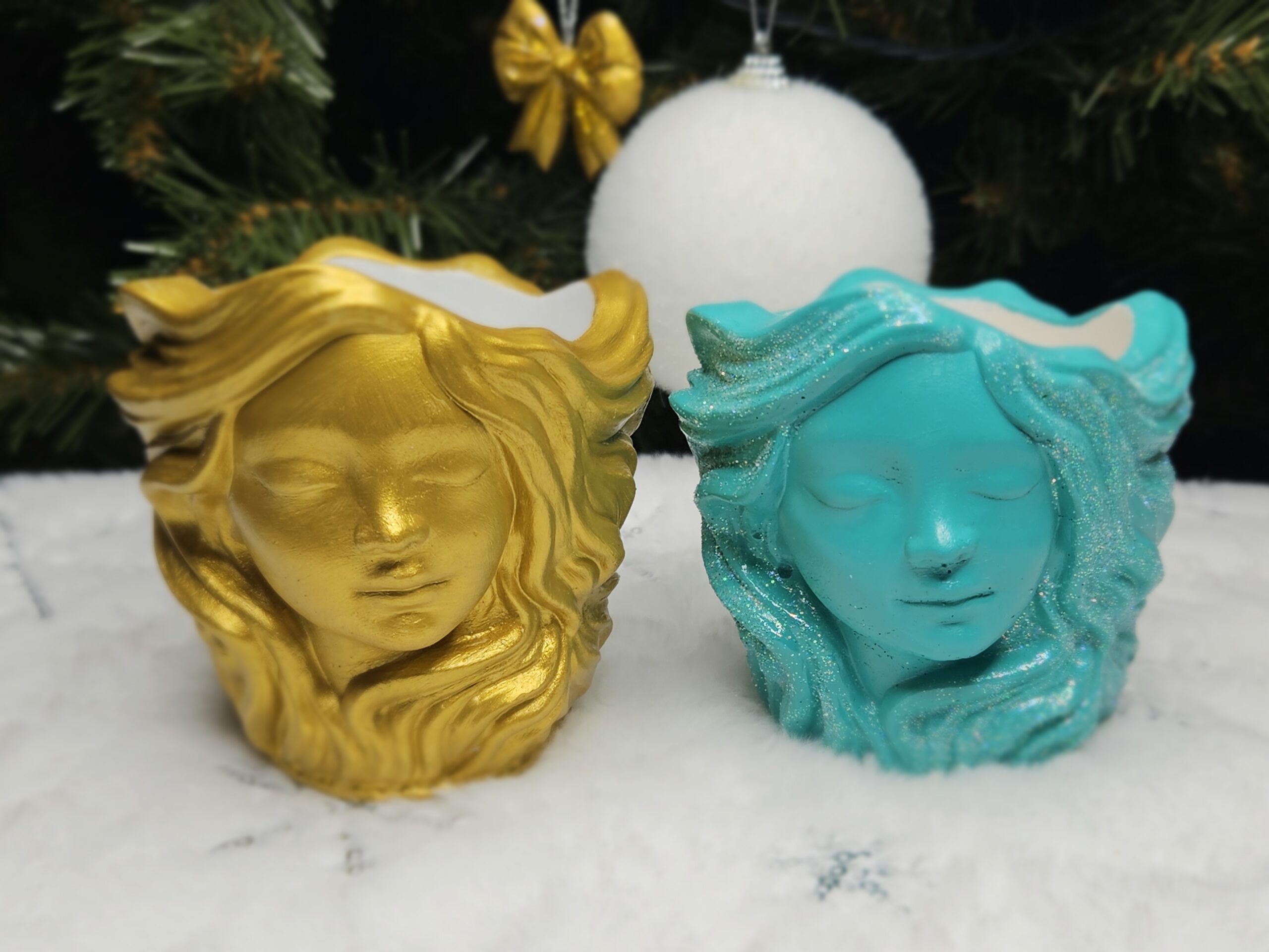 Female Face Pencil / Artificial Flower Holder Decor