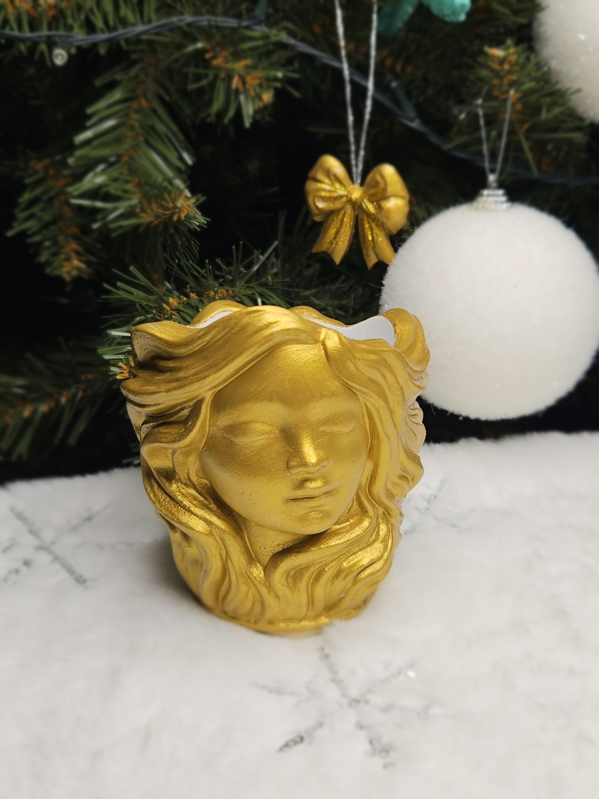 Female Face Pencil / Artificial Flower Holder Decor