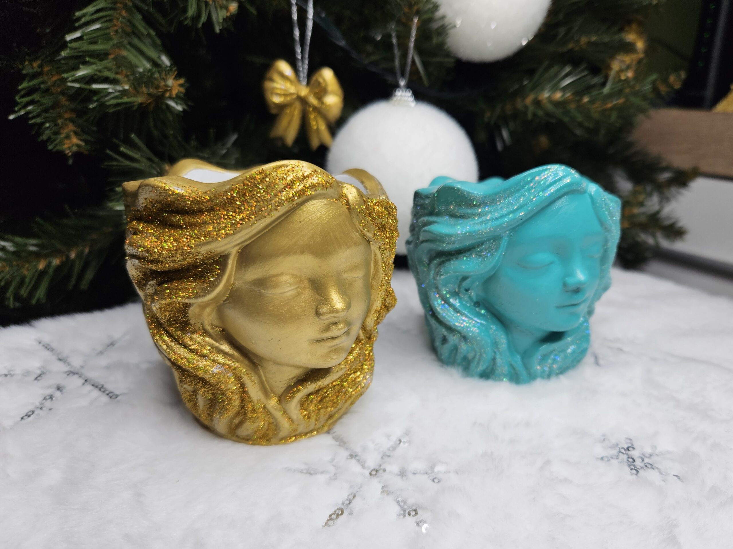 Female Face Pencil / Artificial Flower Holder Decor